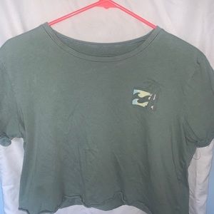 cropped green billabong wave tee